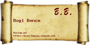 Bogi Bence névjegykártya