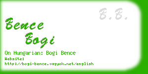 bence bogi business card
